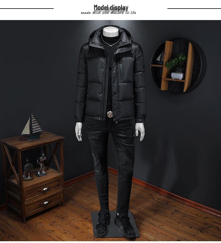 2025 Trendy European Men's Slim Fit Hooded Down Jacket