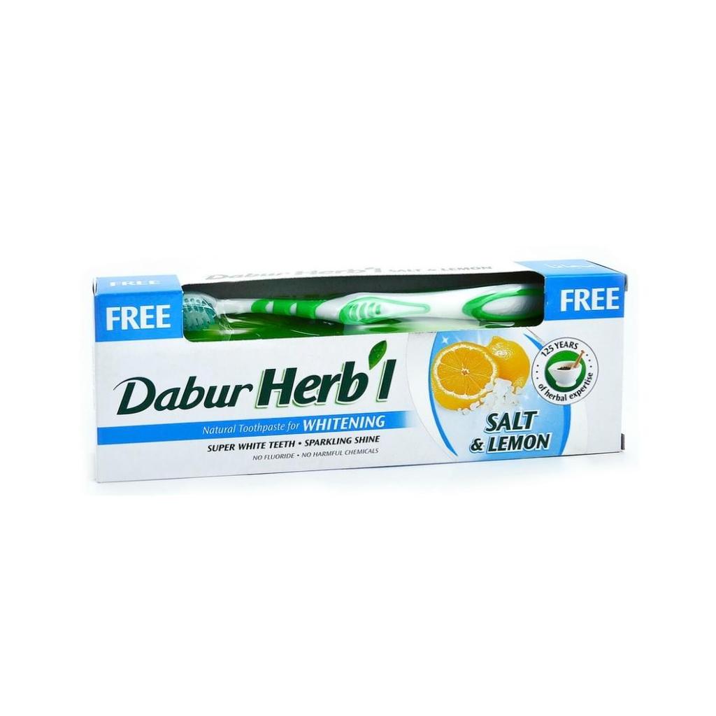 Toothpaste Bleaching salt with lemon HERB`L + toothbrush
