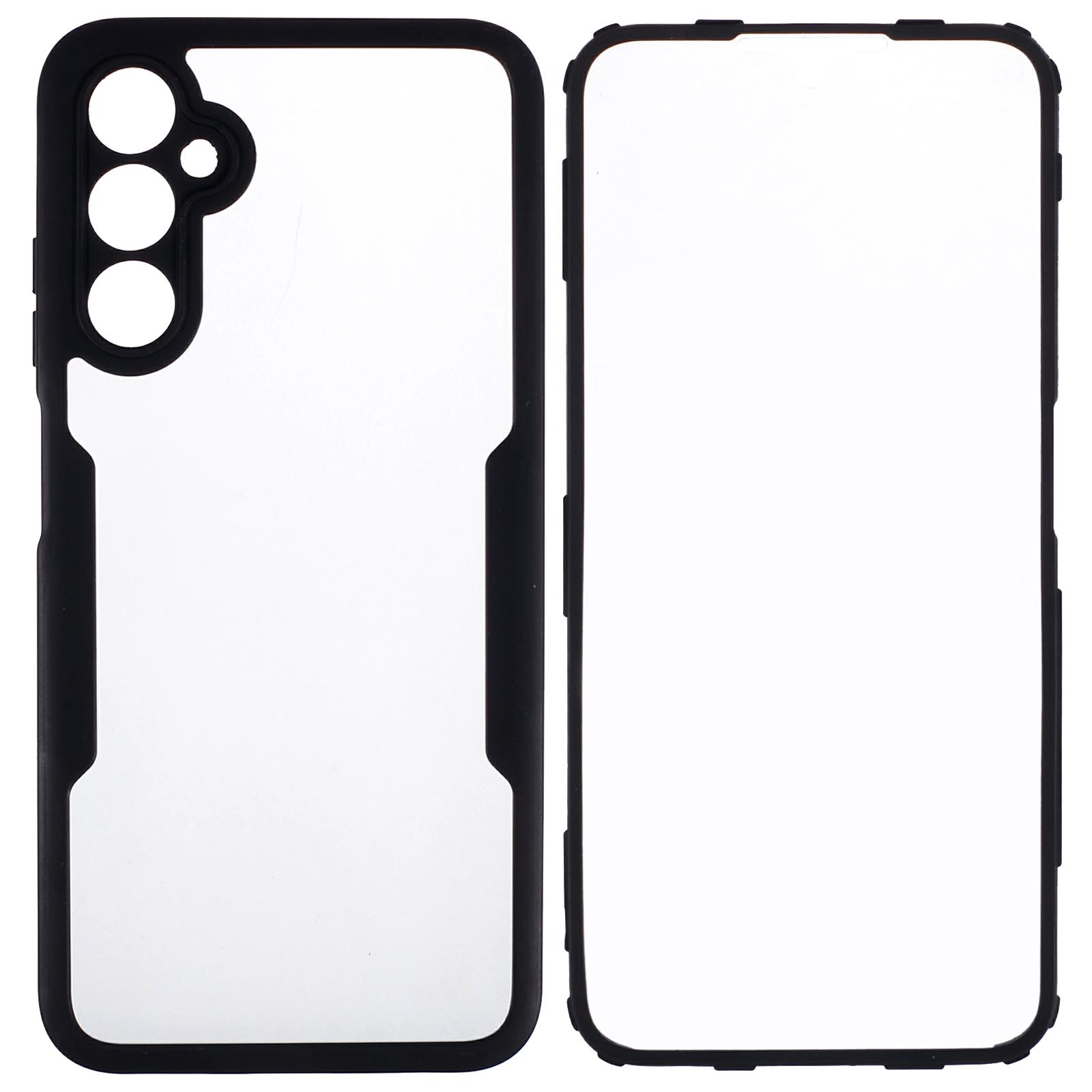 

For Samsung Galaxy A05s 4G Case Acrylic+TPU Transparent Phone Cover Cover with PET Screen Film Black