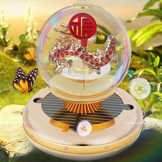 2024 Anul Dragonului Odorizant pentru mașină Decorație Difuzor rotativ de aromoterapie solară Ornament parfumat Accesorii pentru interiorul mașinii