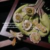 Cinderella Twilight Yellow Pea Gem Brooch, Beautiful, 18K Gold Plated, Sunset Yellow Butterfly Zircon Brooch