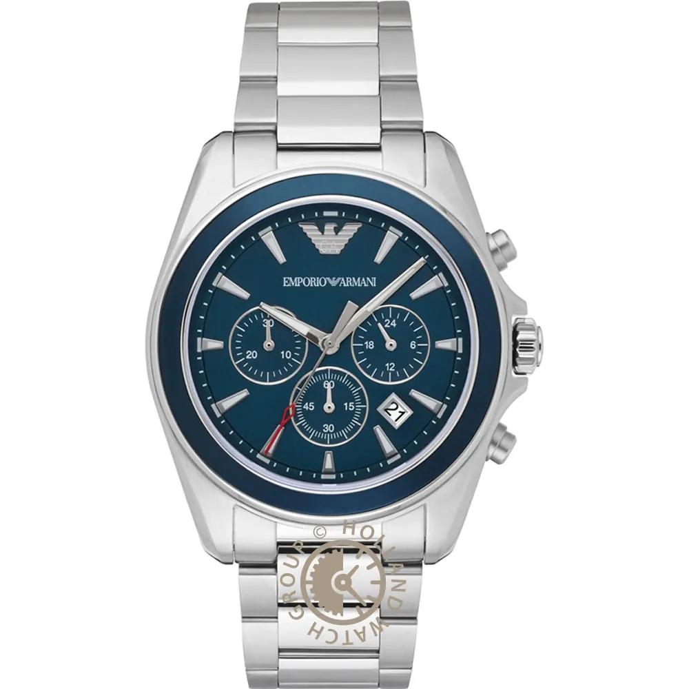 

Emporio Armani Chrono Tazio Large Blue Metal Men s Quartz Chronograph AR6091 синий