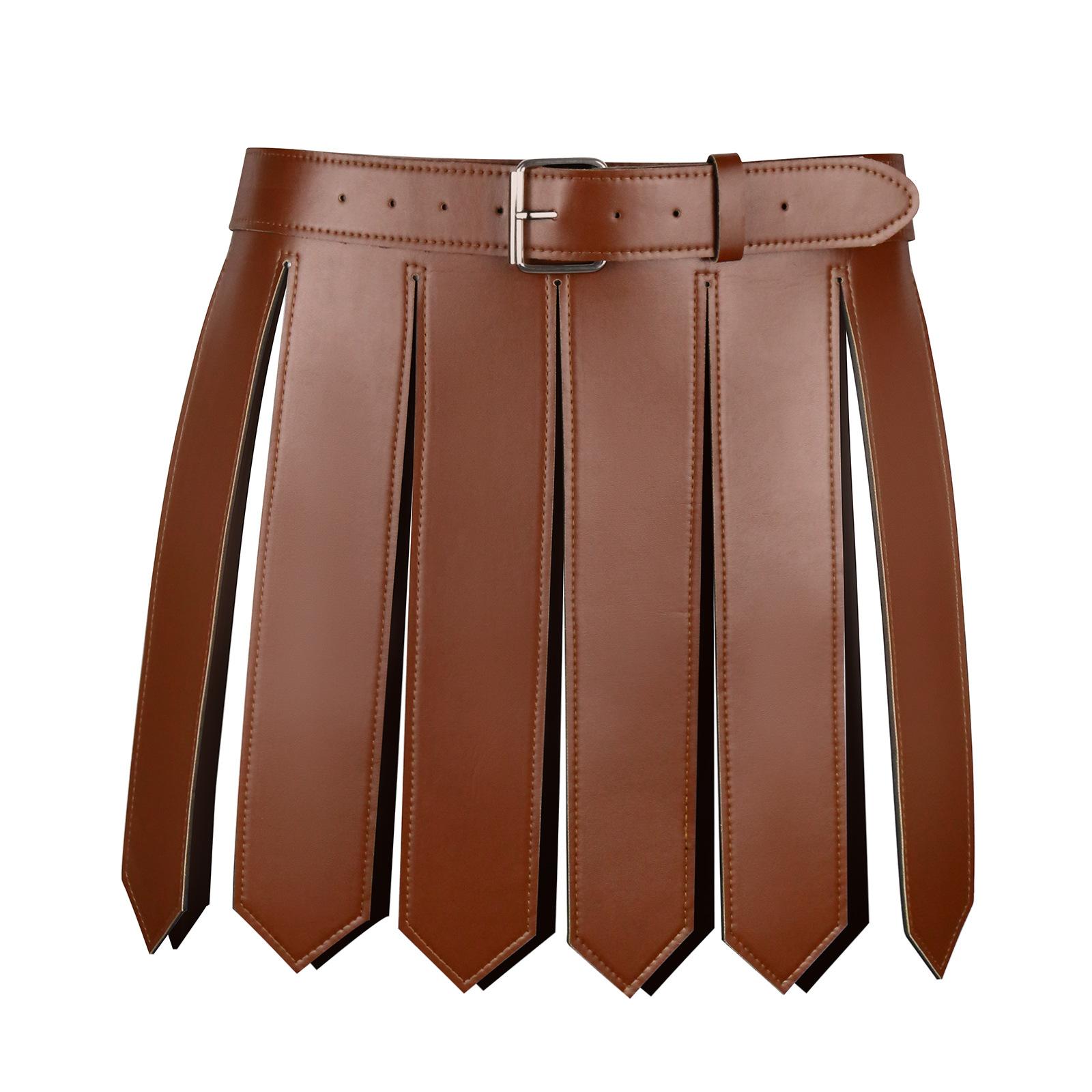 Medieval Roman Spartan Warrior Leather Skirt Apron Halloween Cosplay Costume