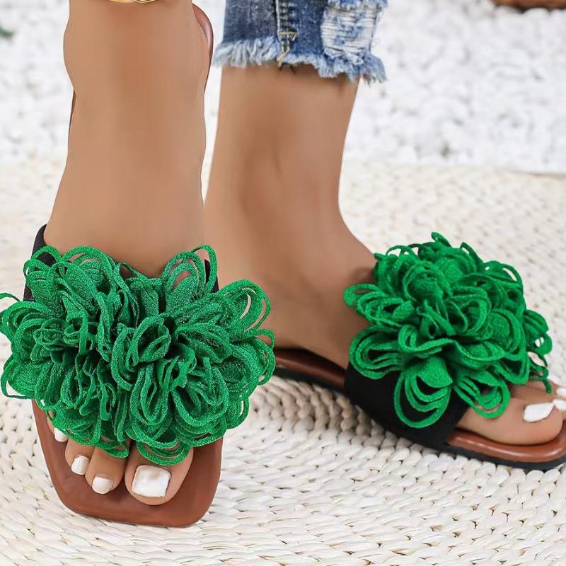 Fashion 2024 High Quality Ladies Shoes Shallow Women's Slippers Fashion Floral Daily Slippers Women Summer Plus Size Solid Flat Slippers