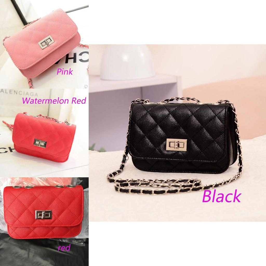Women's Stylish Cute Mini Cross Body Chain Fashion Chain Small Pu Leather Shoulder Bag