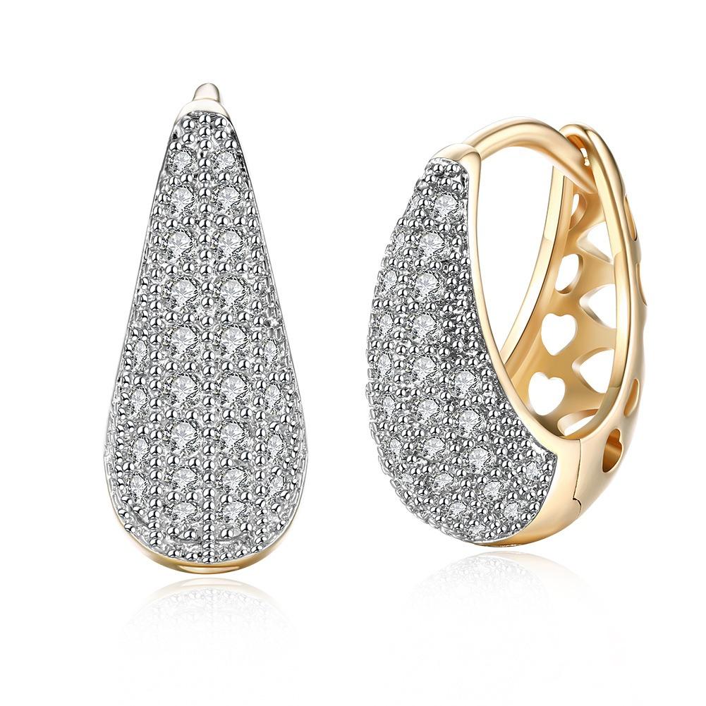 925 Sterling Silver Zircon Creative Ear Clip For Women 18K Gold Plated Earrings Charm Jewelry