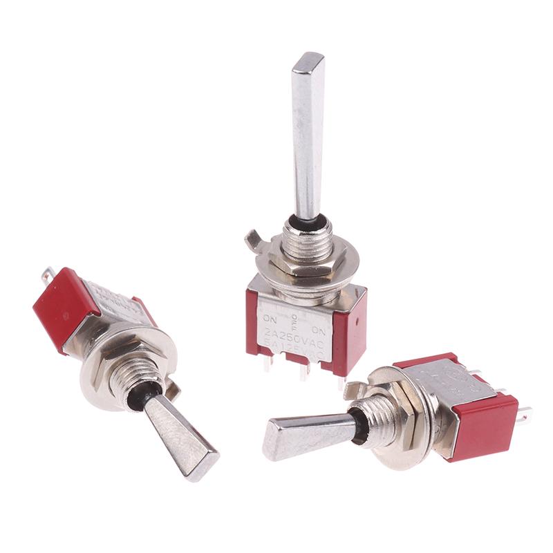 Toggle Switch 3Pin 3/2 Position Self-Locking/Self-Resetting On Off On Dpdt Spst Dpst 5A 125Vac 2A 250Vac Latching Flat Handle