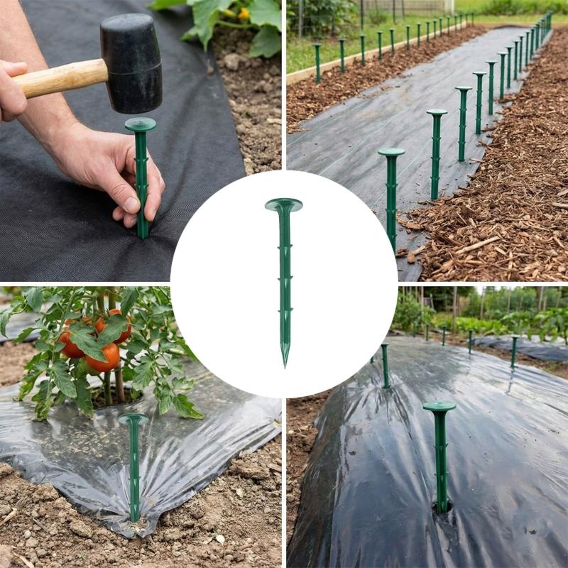 50Pcs Plastic Gardening Ground Garden Shed Grass Proof Cloth Ground for Holding Landscape Fabric Lawn Edging HX6C