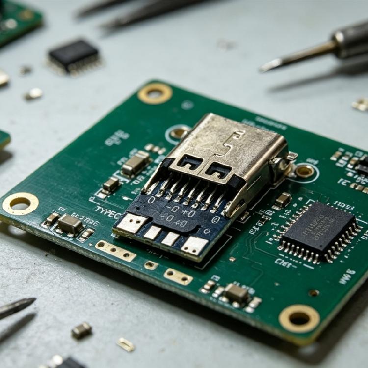 PCB USB C Female Port Connectors Module with Screw Plate for DIY Charging Port Repair and Prototypes Panel Installation Work