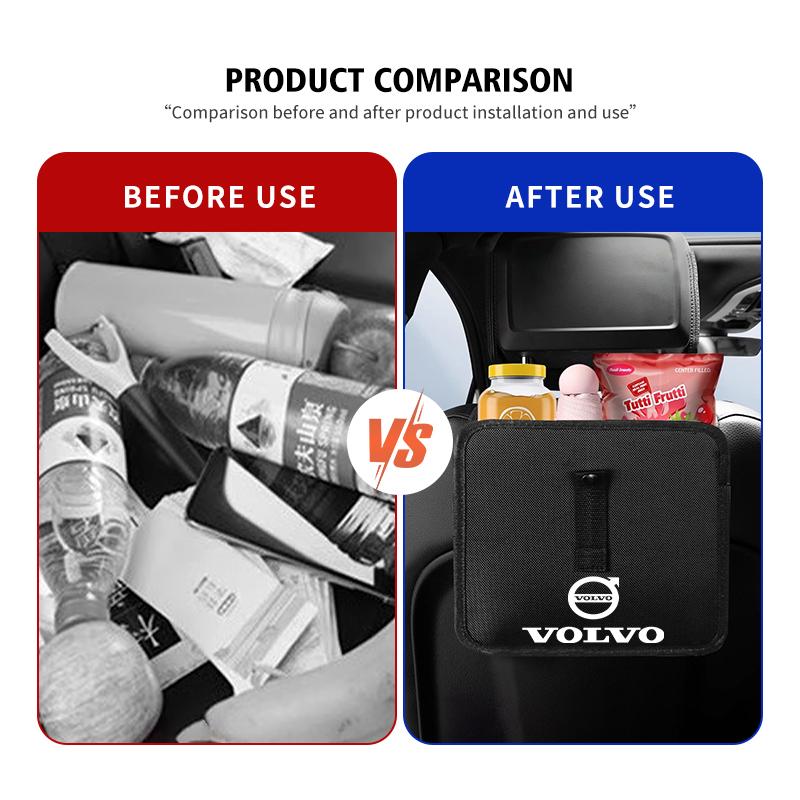 AAJQ1 Car Leather Stuff Storage Bag Seat Middle Tissue Hanging Bag For Volvo V40 V60 C30 C70 S60 S80 S90 XC40 XC60 XC70 XC90 T6