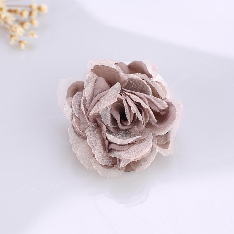 Elegant Korean Silk Gauze Flower Brooch Pin for Coats & Sweaters - Women's Professional Suit Accessory