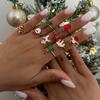Drip Santa Elk Joint Ring Rings Holiday Gift Adjustable Ring Set