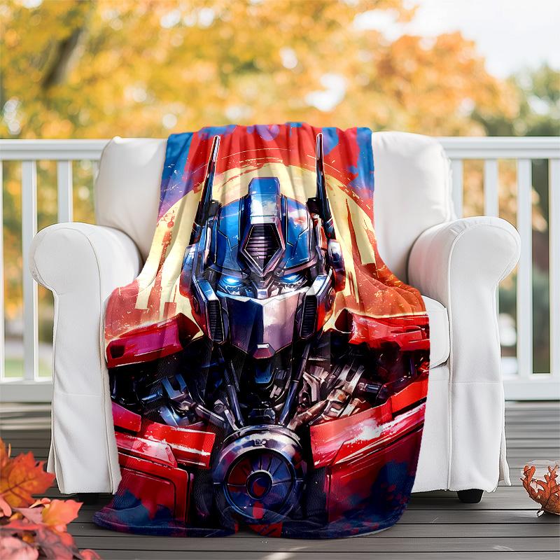 Bumblebee and Optimus Prime1 printed throw blanket—lightweight,soft,warm;versatile blanket for all seasons—perfect as &air-conditioning throw,nap blan