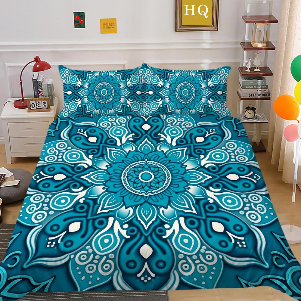 3D Beautiful Mandala Printing Woman Bed Set Cover Double Size Duvet Cover Polyester Comforter Cover Suit