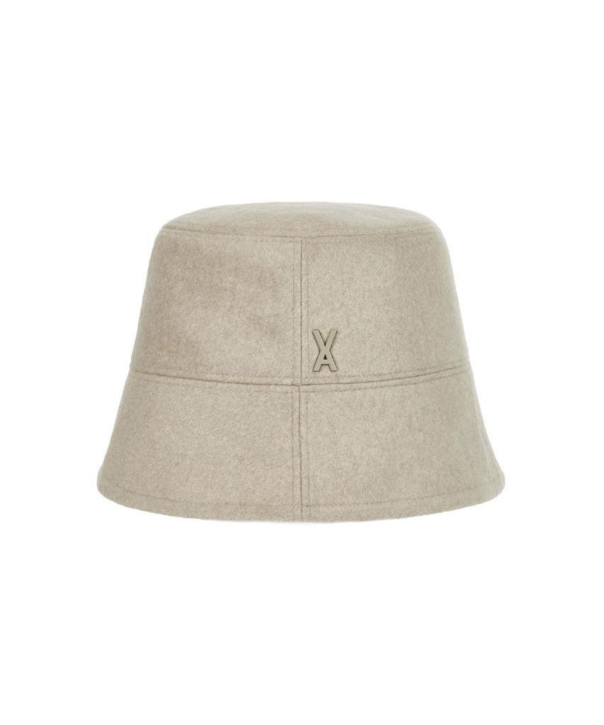 Bajal Studded Drop Oversized Wool Bucket Hat Beige