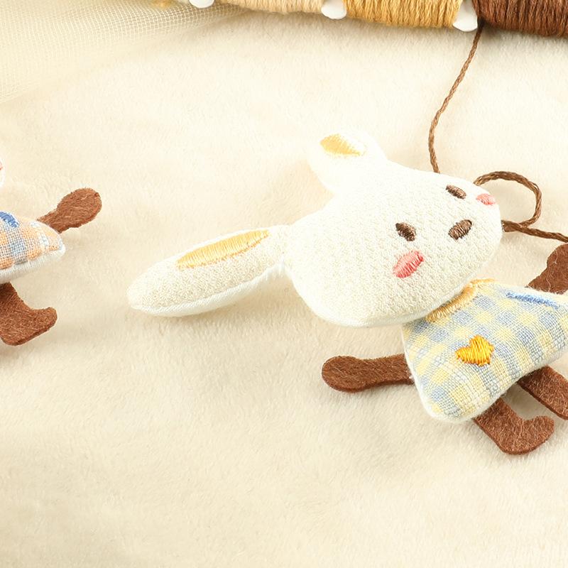 Computer Embroidery Label Decorative Jewelry Doll Rabbit Three-Dimensional Patch Sticker Clothing Accessories Diy Hand-Embroidered Cloth Label