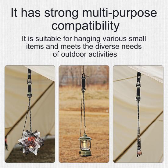 Multi-purpose Adjustable Webbing Outdoor Lamp Hanging Rope Portable Backpack Waist Tent Camping Lantern Hanging Cord with Buckle