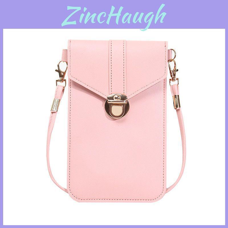 Borsa per telefono in PU elegante e versatile per donna Touchscreen Gancio Mini alla moda Portafoglio Multiuso Studente Arrivo)
