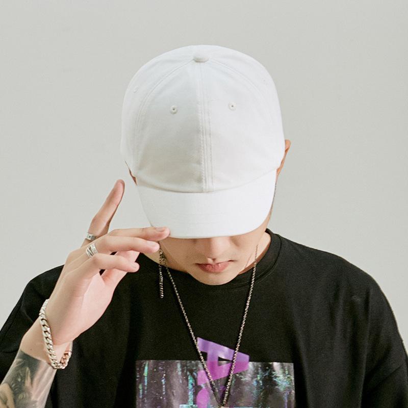 American Retro Solid Color Hat  Male Baseball Hat  Korean Style Soft Top Baseball Hat  Male Sun Hat