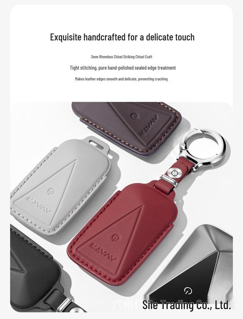 Anti-Scratch Genuine Leather Key Case for Avatr 07/06, 12, and 11 Cars