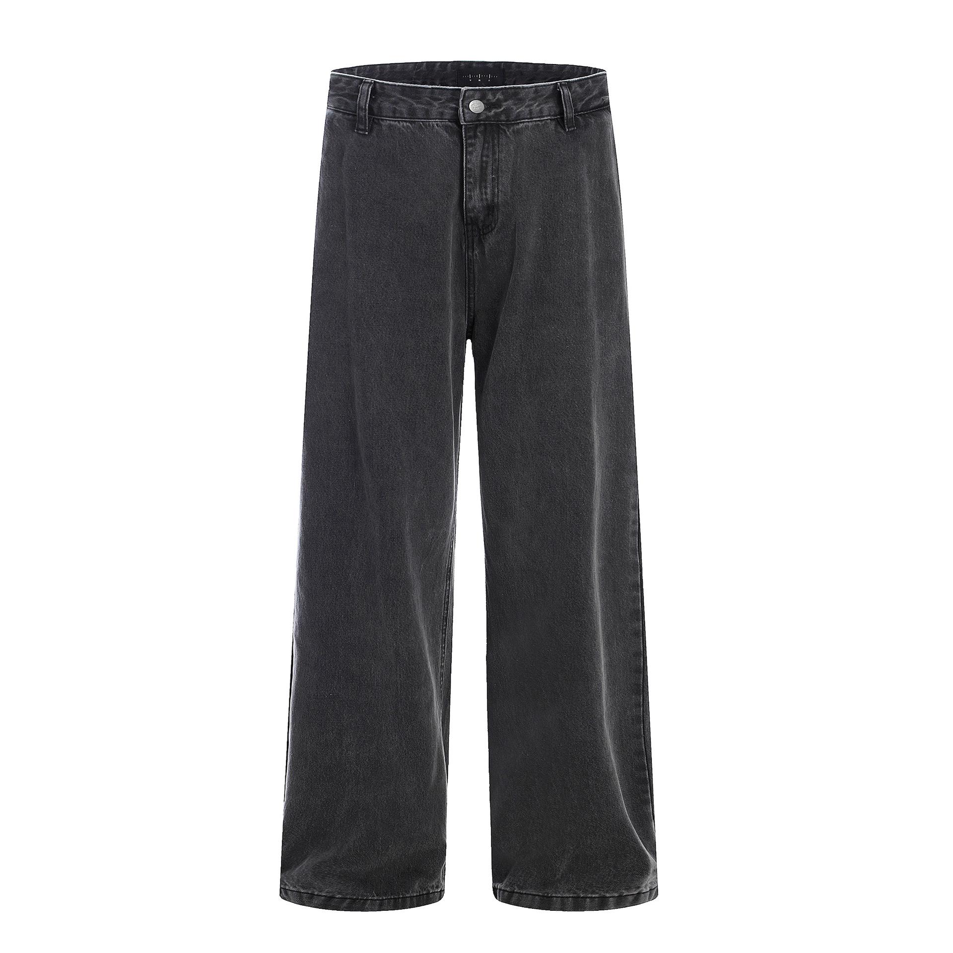 Yongfang Unisex Retro Wide-Leg Distressed Jeans Medium