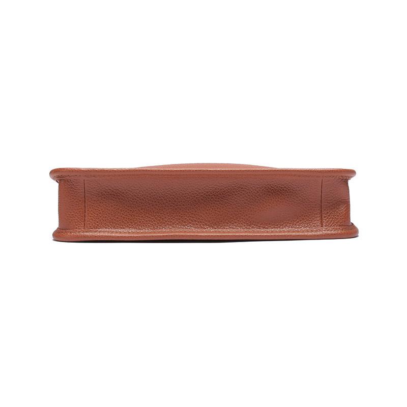 Longchamp Le Foulonné 27 Solid Color Zipper Adjustable Shoulder Strap Leather Crossbody Shoulder Bag Large Women Bags Light-Red-Brown 10140021121