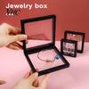 Jewelry Box Necklace Display 3Pcs Clear Set PE Film Unbreakable Multifunctional Storage Boxes for Bracelet Ring 3D Floating Effect