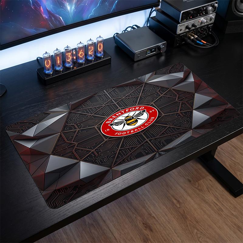 Brentford Football Print Large Mouse Pad, Anti-Slip Extended Gaming Desk Mat for Office Home