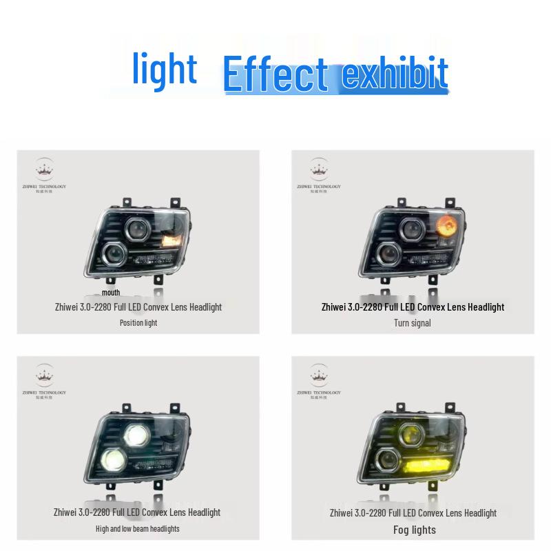 LED Headlight Assembly for Foton ETX2280 and Qibing 9/5 Series Dump Trucks - Super Bright