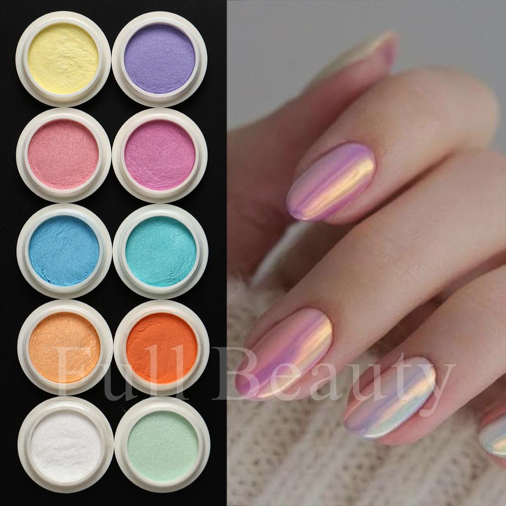 New Nail Art Ice Transparent Mirror Symphony Fairy Powder High Transparent Aurora Nail Glitter