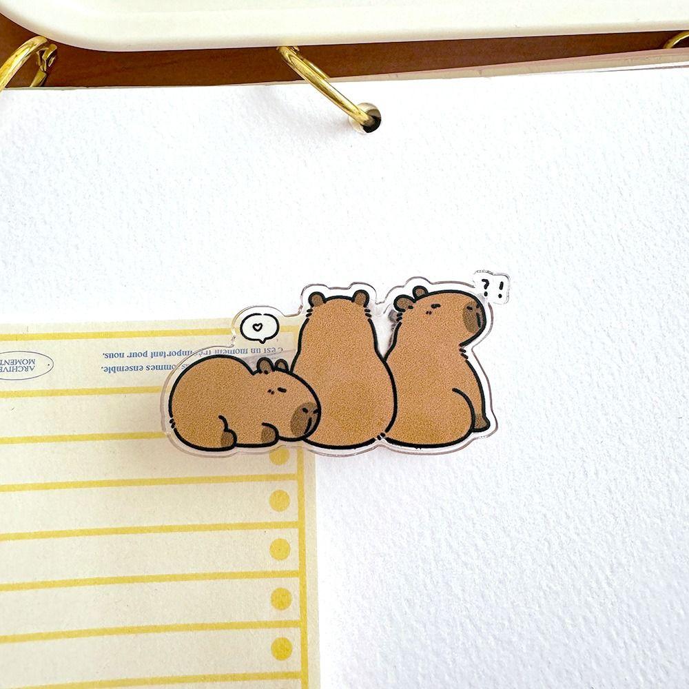 Breastpin Acrylic Capybara Pin Cute Animal Capibara Badge Exquisite Capybara Brooch  Party