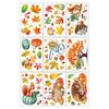Thanksgiving Autumn Leaves & Pumpkins Window Clings - Cartoon Squirrel Decorations