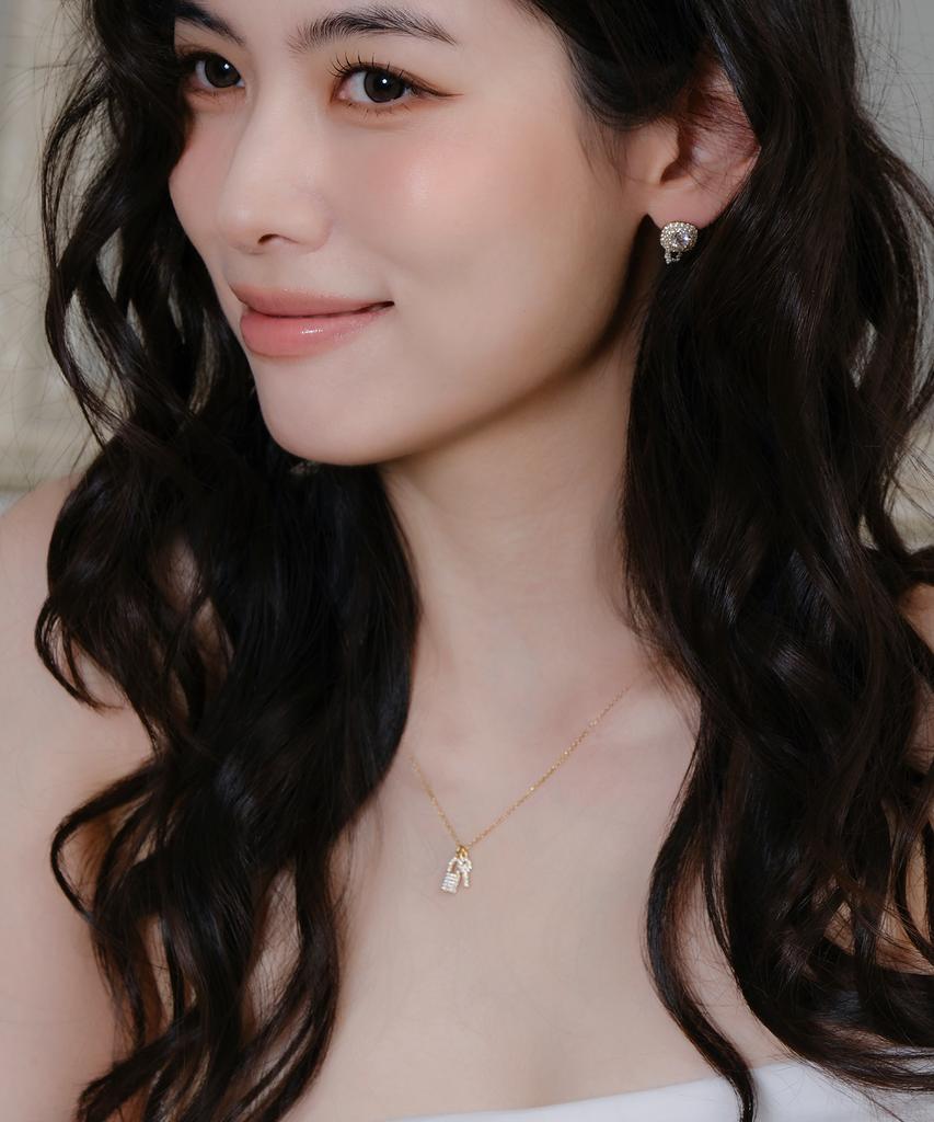 Reve Rock & Key Dq Pave Necklace