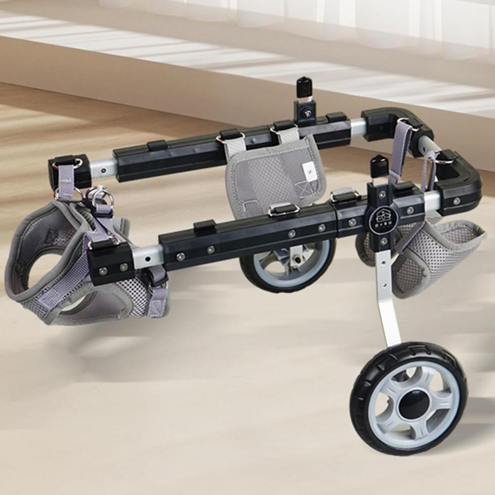 Bakbensrullestol for hunder og katter Justerbar rullator for funksjonshemmede kjæledyr med bakbenstøtte og hoftestøtte