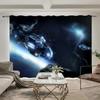 Outer Space Astronaut Pattern High Blackout Curtains Whale Planet Sci-Fi Indoor Shading Drape Children Bedroom Curtain New Style