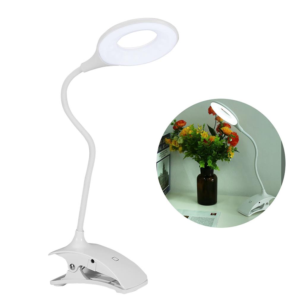Rechargeable Clip on Clamp LED Lights Desk Table Lamp Eye Care for Reading Study Lighting