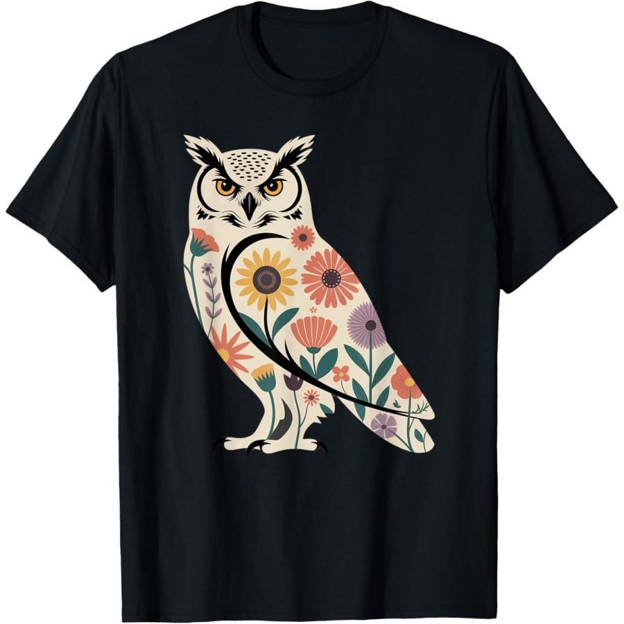 

Цветочная Сова Любитель Птиц Энтузиасты Птицеводства Мужская Женская Детская Футболка XXXXXL чёрный