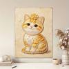DIY Frameless Pearl Painting Kit Cute Cat 3D Shiny Bead Art Canvas Relaxing Creative Craft for Home Wall Decor Gift