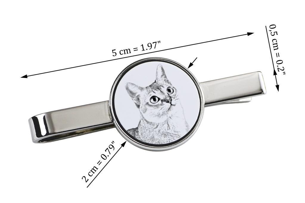 Singapura - Cat Tie Clip, Personalized Tie Clip, Unique Gift for Men from Art-Dog Brand