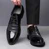 FashionBritish Patent Leather Men's Derby Shoes Designer Soft-soled Black Man Wedding Shoes Fashion Casual Business Male Dress Shoe