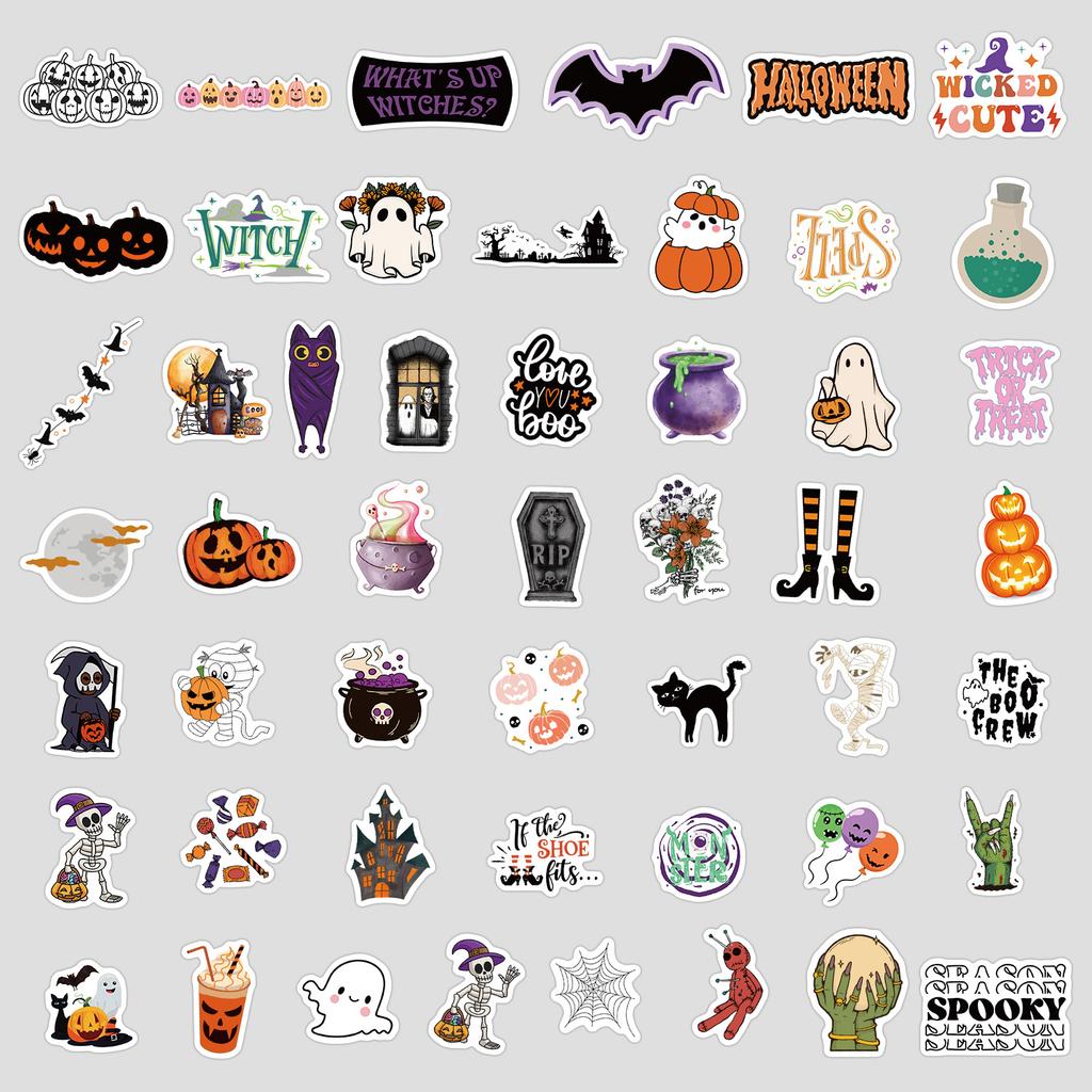 50 Halloween Series Graffiti Stickers Children's DIY Stationery Stickers Water Cup Suitcase Decoration Stickers