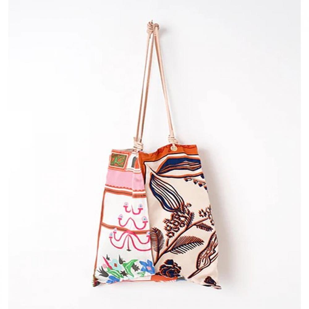 Manipuri Silk Two Way Shangri La Illustrated Tote Bag