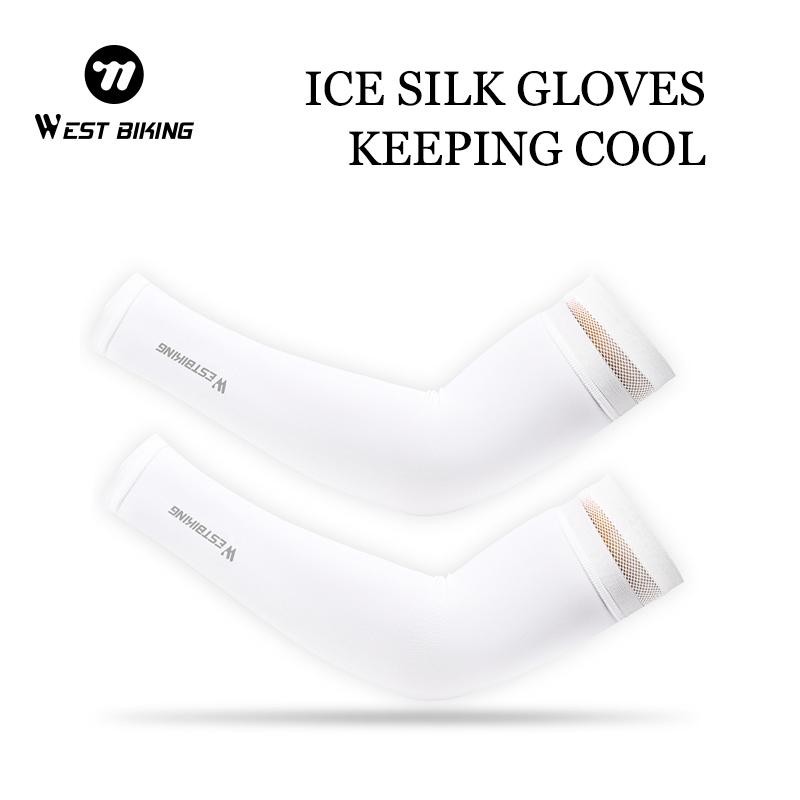 WEST BIKING Ice Silk Arm Sleeves UPF 50+ Sun Protection Moisture-Wicking Breathable Bicycle Sleeves Cycling Running Fishing Gear