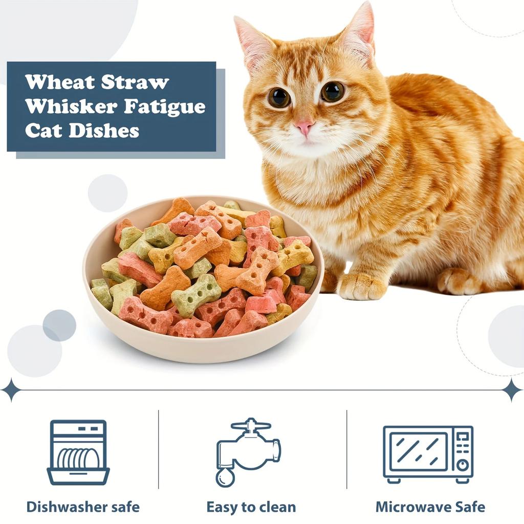 4 Stück Katzen Näpfe 13,97 cm Breit Flach Haustier Futter- und Wassernäpfe Kunststoff Rutschfest Bunt Futterteller für Kleine Katzen Kätzchen