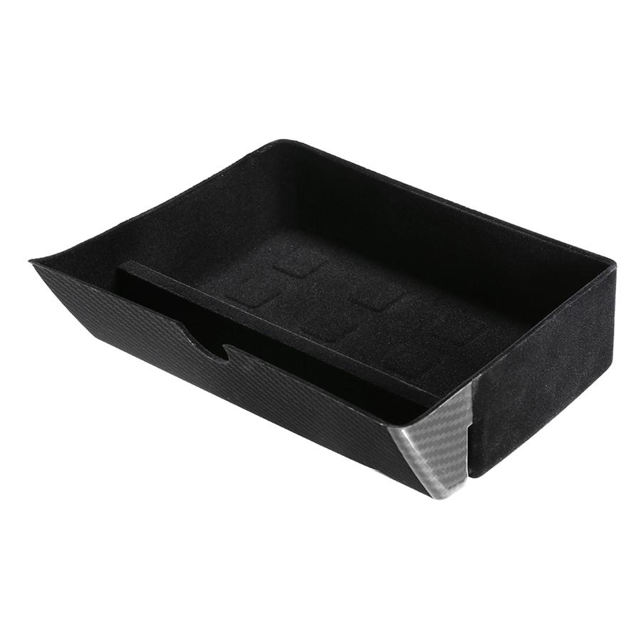 Carbon Fiber Look Center Console Storage Box Organizer Drawer Tray Fit For Tesla Model X/S