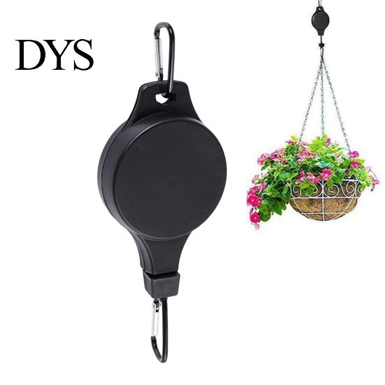 Indoor Outdoor Plant Hanger Hook Pulley Hanger, Adjustable Ceiling Hook, Heavy Duty No Drill Hanging Retractable for Garden Baskets, Bird Feeders