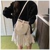 Bag women's spring and summer new fashion retro shoulder oblique span bag bucket bag fringed bag