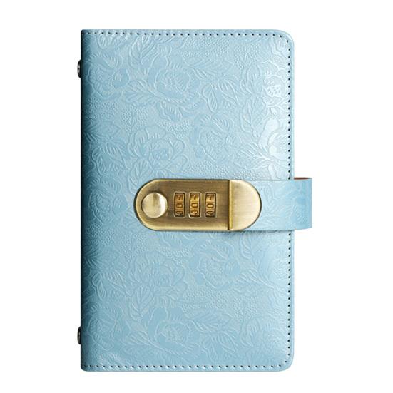 Financial Planning Notebook A6 Password Lock Cash Budget Organizer, PU Leather And Relief Cover, Security Binder 100 Pocket Savings Challenge Booklet