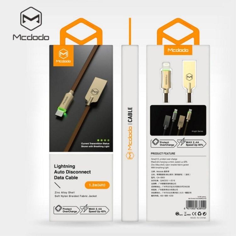 Auto Led Smart Disconnect Lightning Usb Data Charging Cable For Iphone X 7 8