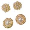 6pair/set Elegant Temperament Imitation Pearl Round Square Earrings Women Daily Wear Holiday Accessories Gifts